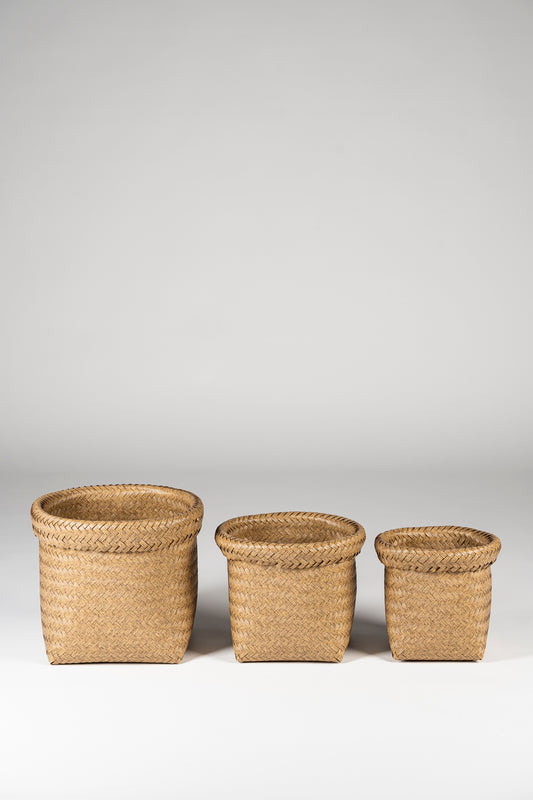 Fold Top Baskets - Set of Three